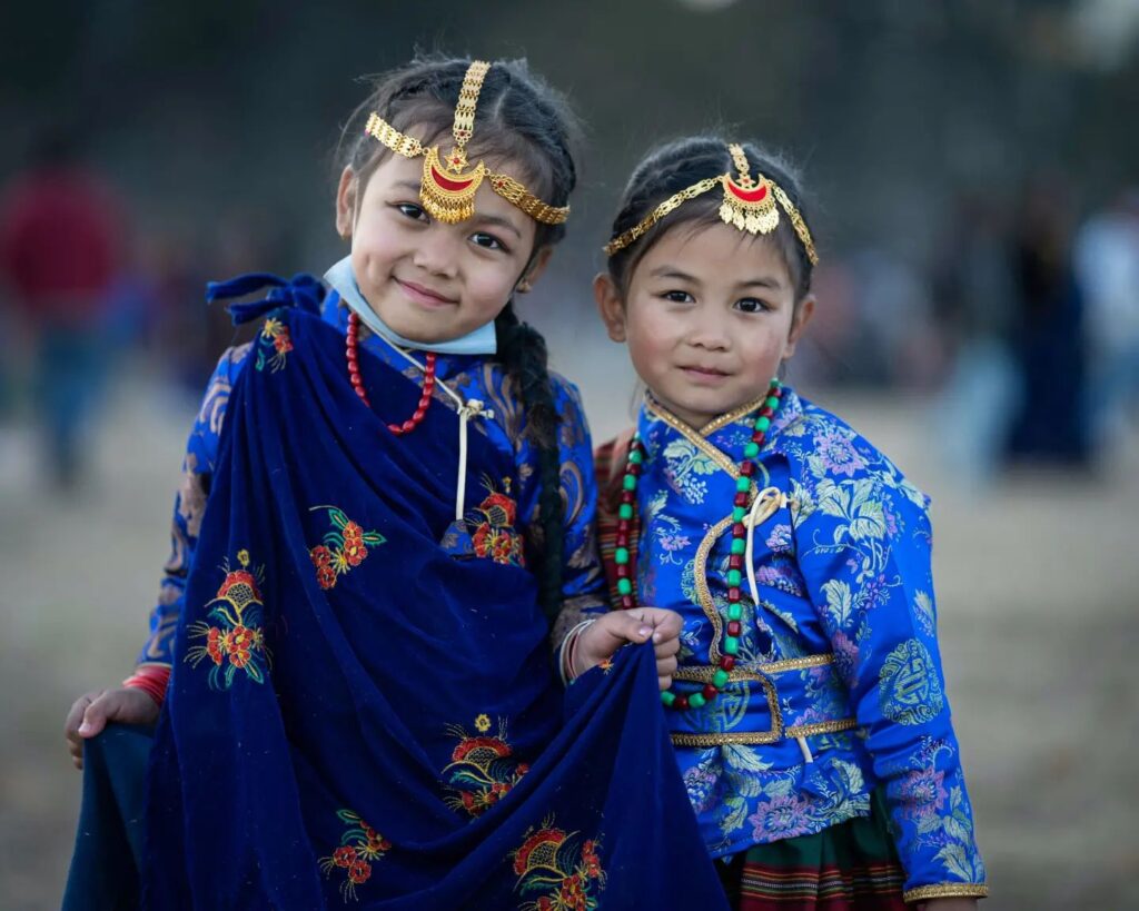 Young Girls in Tamang attire